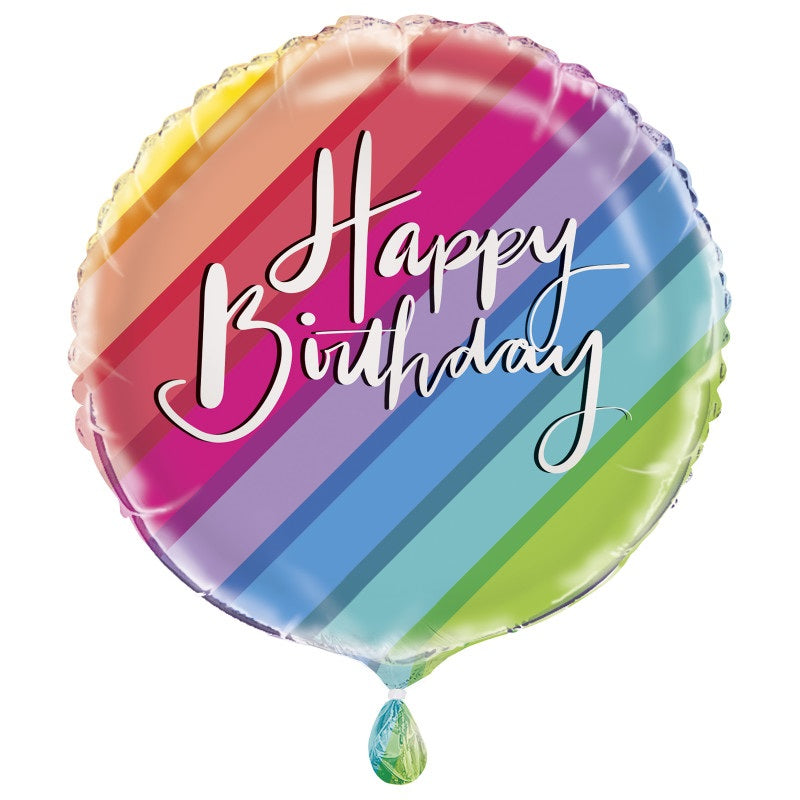 Balloons & Rainbow Birthday Foil Balloon 18"