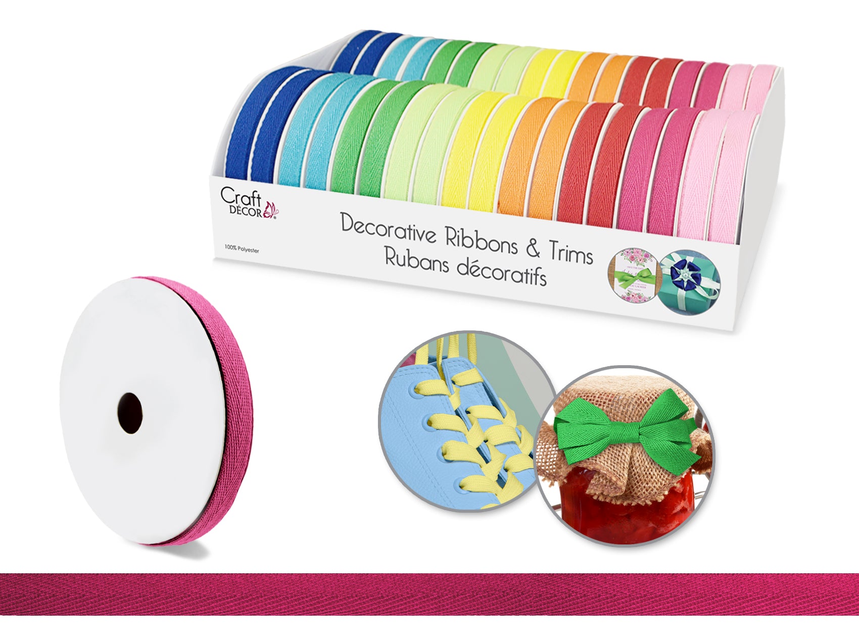 Herringbone Ribbon 3/8" x 3yd Rolls