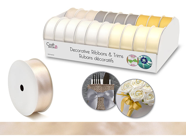 Poly-Satin Ribbon 1" x 3yd Rolls, 20pcs