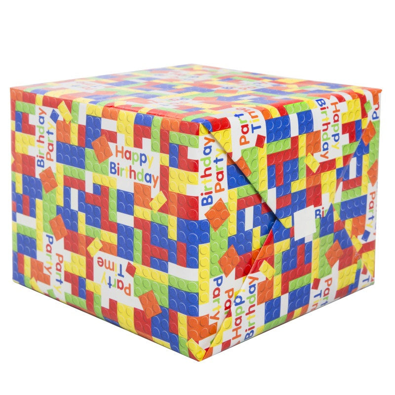 Building Blocks Birthday Gift Wrap 30 X 5 Ft