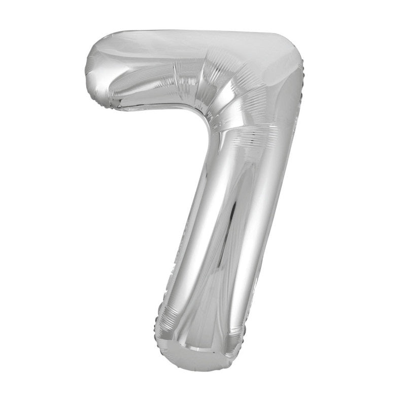 Silver Number 7 Foil Balloon 34"