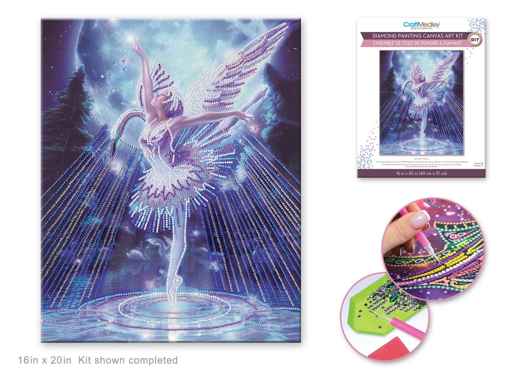 Diamond Painting Kit: Ballerina Art - 16"x20" Canvas