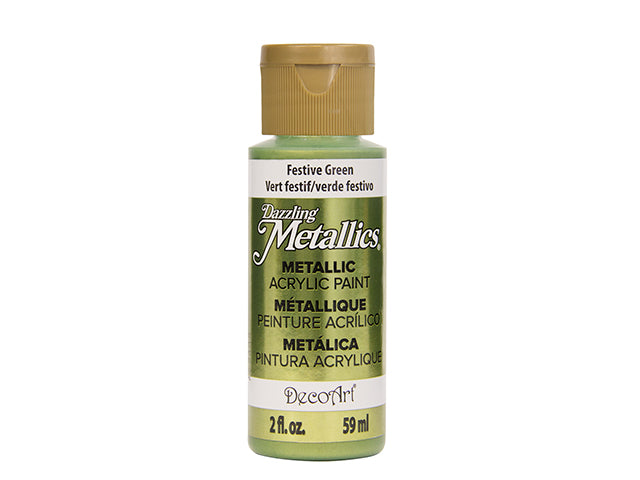 Dazzling Metallics 2oz All-Purpose Shimmering Luster Paint in Festive Green, DA070-336 DA261