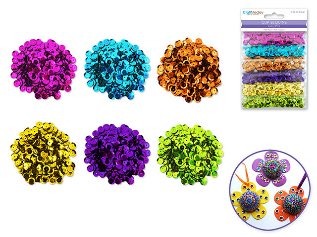 Craft Medley: 24g Multi-Pack of 6mm Cup Sequins in Glimmer Glam