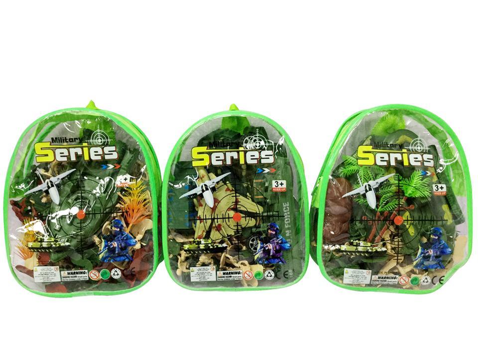 Military Soldiers Play Set with Carry Bag and Backpack