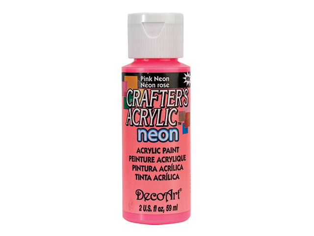 Crafters Acrylic Paint, 2oz, Craft & Hobby, DCA01-DCA173 A128, Neon Pink