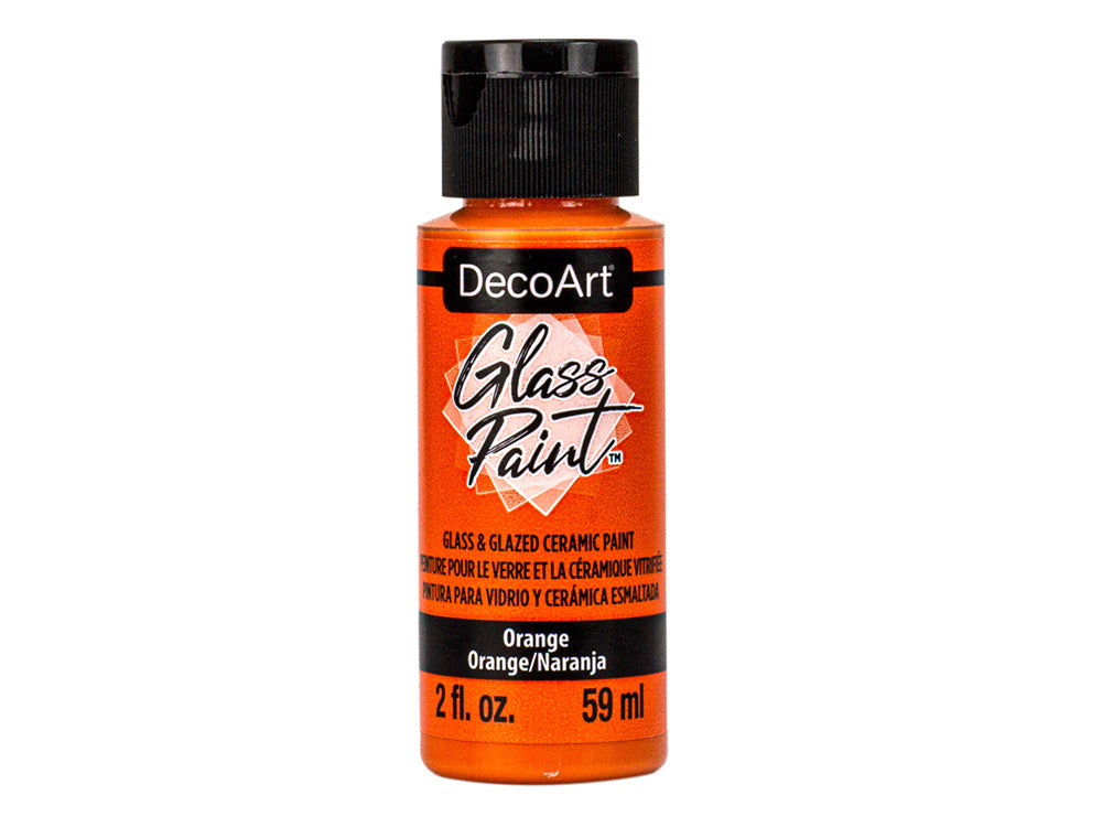 Decoart 2oz Glass Paint for Glass and Glazed Ceramic in DGP01-16 DGP05 Orange