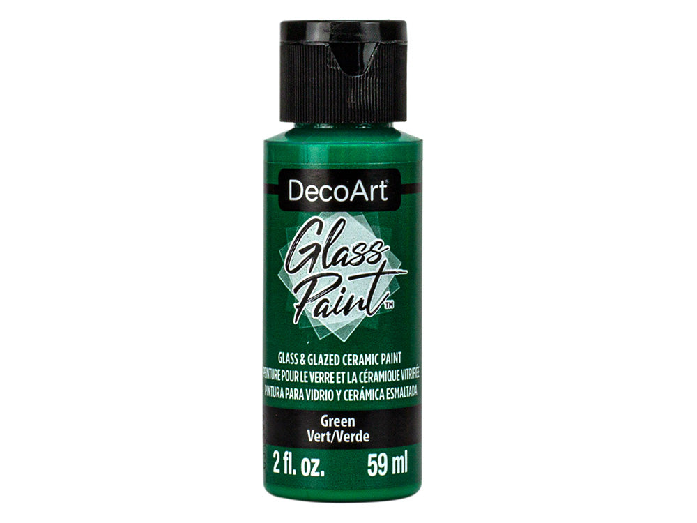 Decoart 2oz Green Glass Paint for Glass and Glazed Ceramic, DGP01-16 DGP08