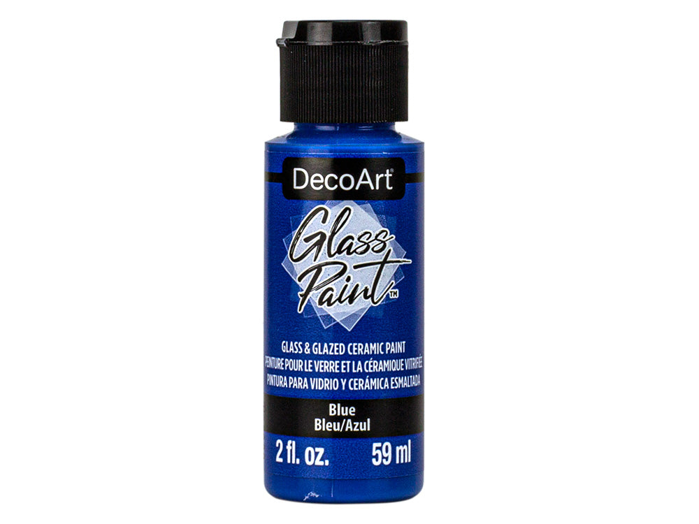 Decoart 2oz Glass Paint for Glass and Glazed Ceramic in DGP01-16 DGP11 Blue