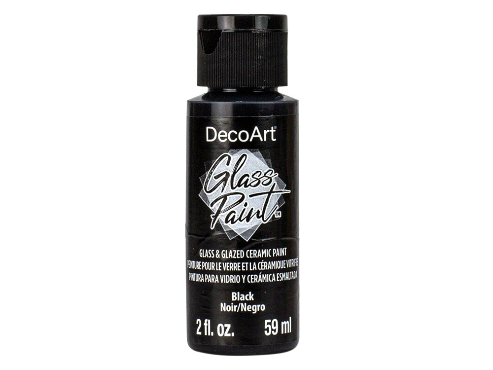 Decoart 2oz Glass Paint for Glass and Glazed Ceramic in DGP01-16 DGP14 Black