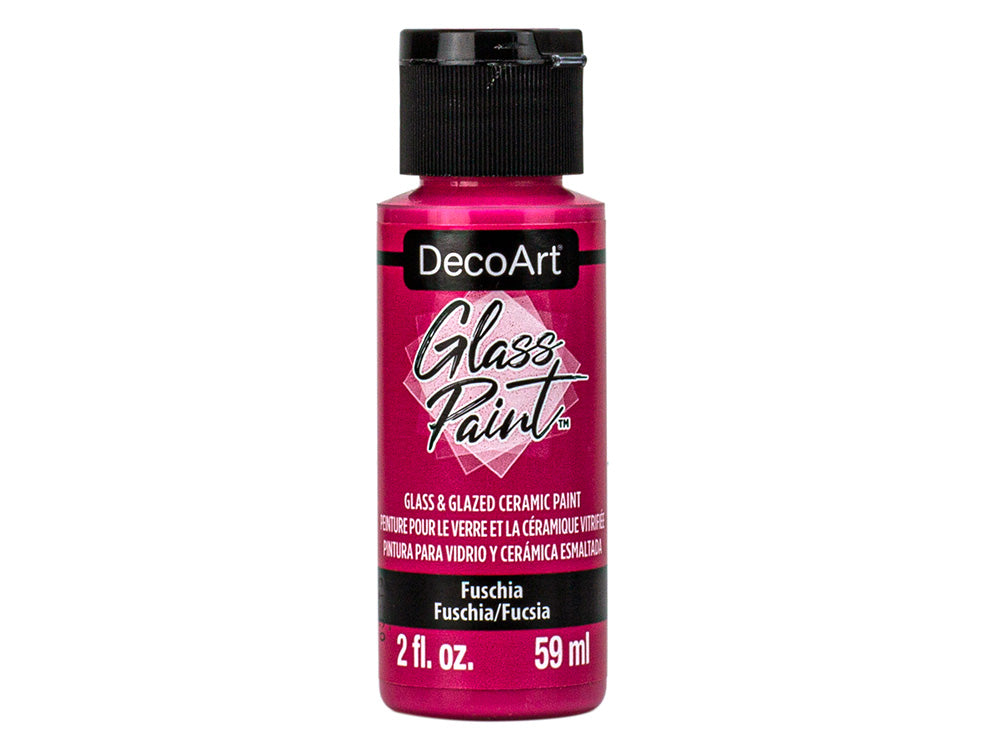 Decoart 2oz Glass Paint for Glass and Glazed Ceramic in Fuchsia, DGP01-16 DGP16