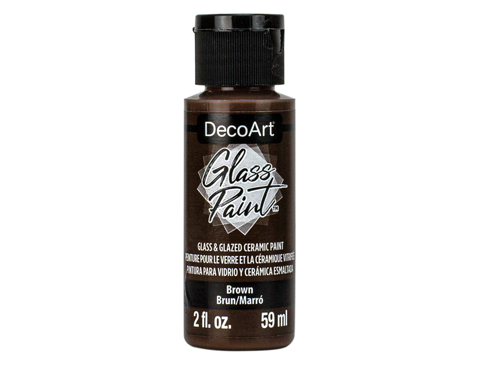 Decoart 2oz Glass Paint for Glass and Glazed Ceramic in DGP01-16 DGP13 Brown