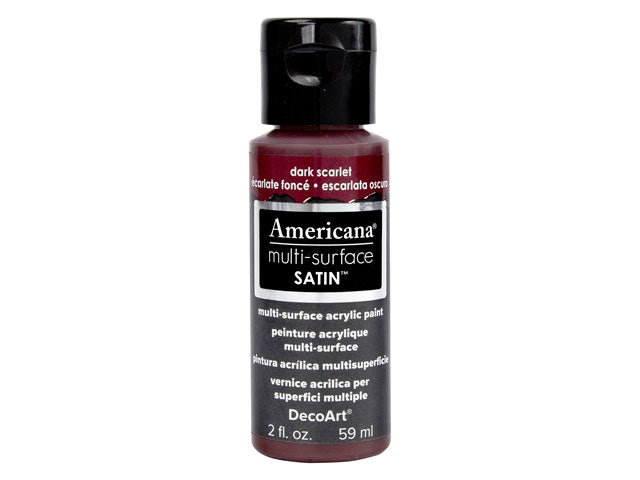 Americana Satins Multi-Surface Paint, 2oz, DA500-539 DA508 in Dark Scarlet