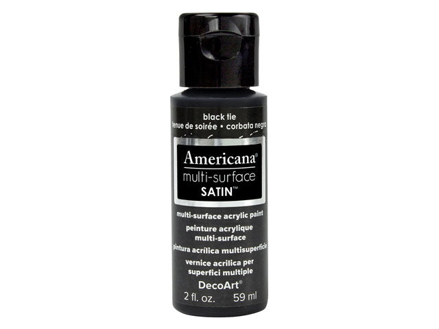 Americana Satins Multi-Surface Paint, 2oz, DA500-539 DA539 in Black Tie