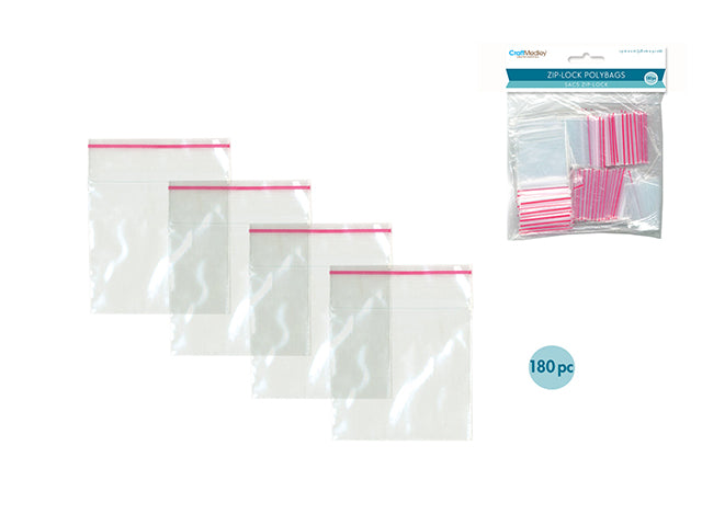 Craft Medley Zipper-Seal Polybags, 1.5"x2", Pack of 180