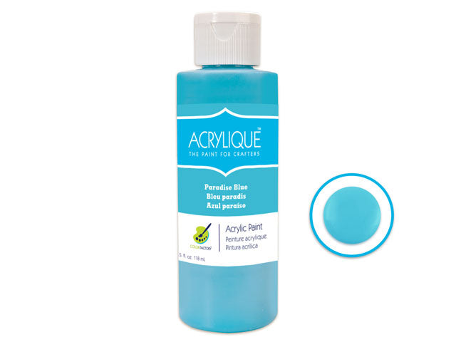 Color Factory: 4oz Acrylic Paint in Paradise Blue, Ideal for Crafters, Product Code 085