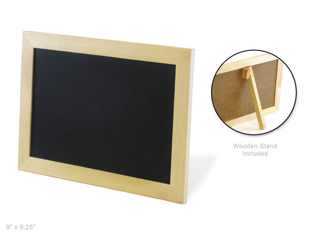 Natural Wood Craft DIY Chalkboard Frame with Stand, 9"x6.25"