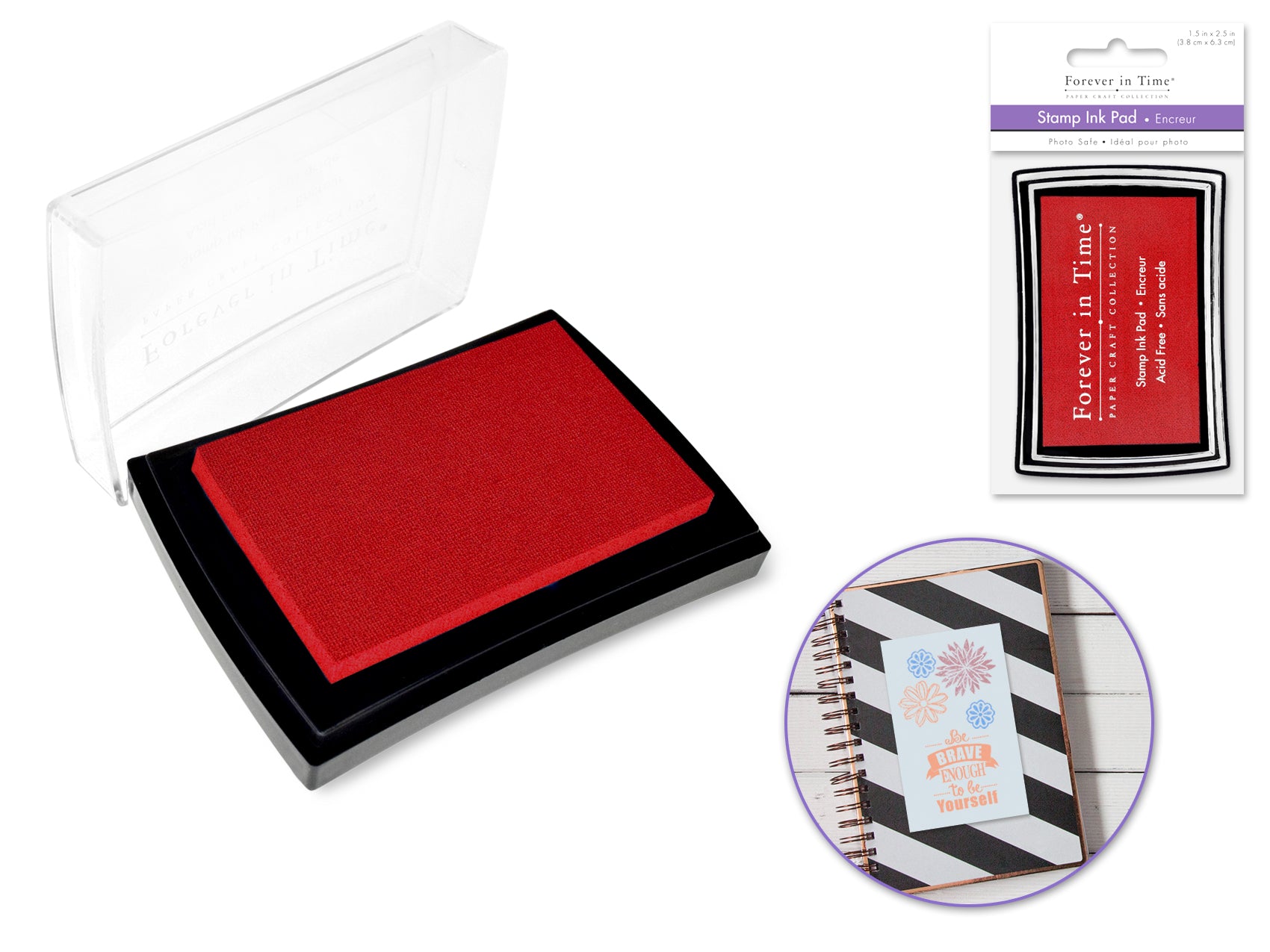 the 1.5"x2.5" Really Red Pigment Solid Color Acid-Free Stamp Ink Pad
