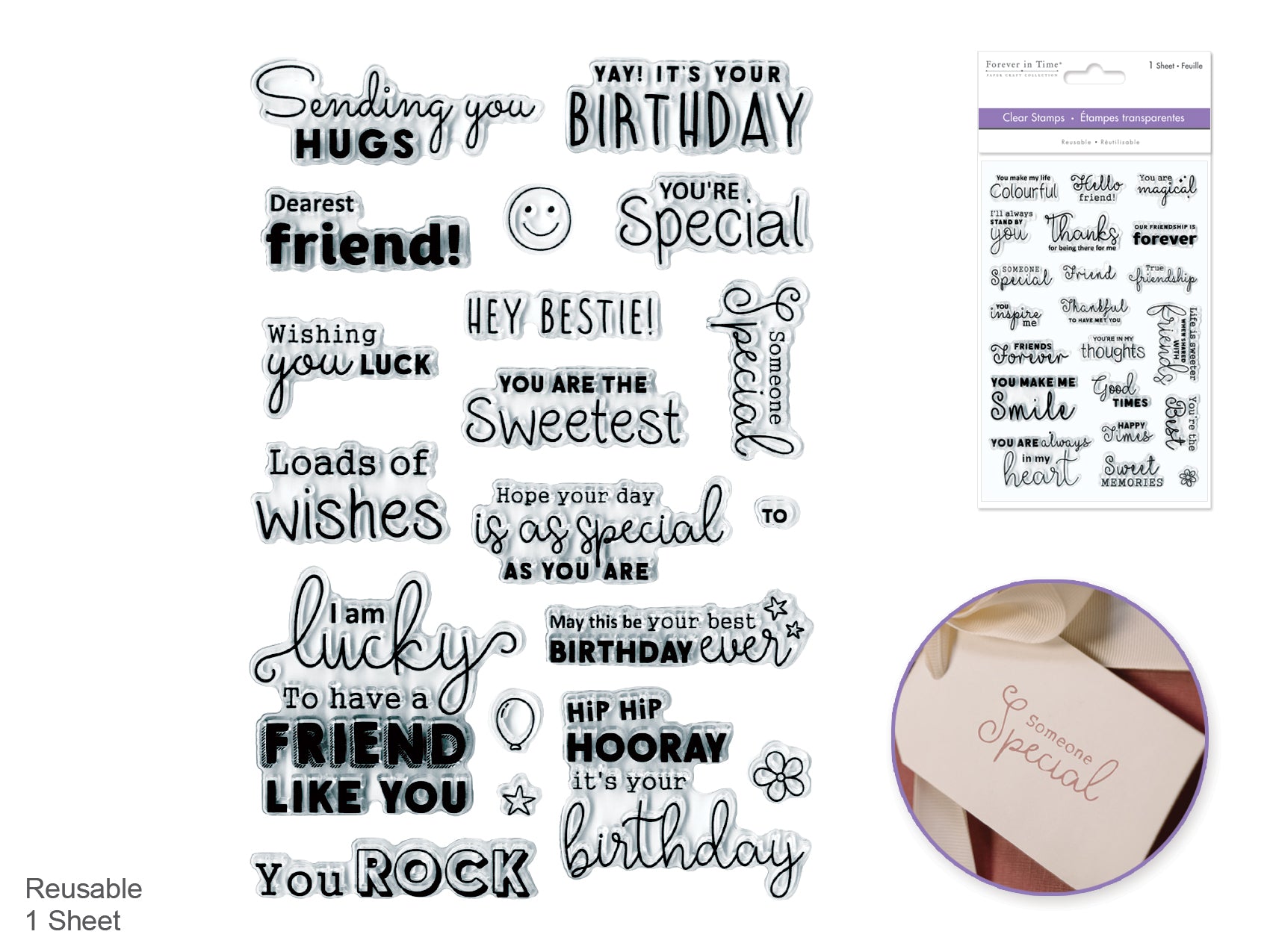 Clear Stamps: Reusable 4.3"x6.3" Someone Special Edition