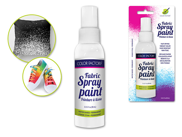 Color Factory Fabric Paint: 60ml (2fl.oz) Spray Paint in White