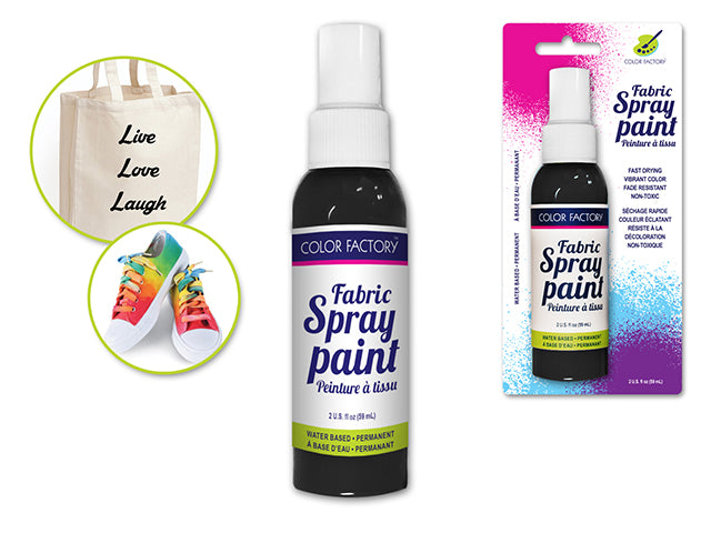 Color Factory Fabric Paint: 60ml (2fl.oz) Black Spray Paint