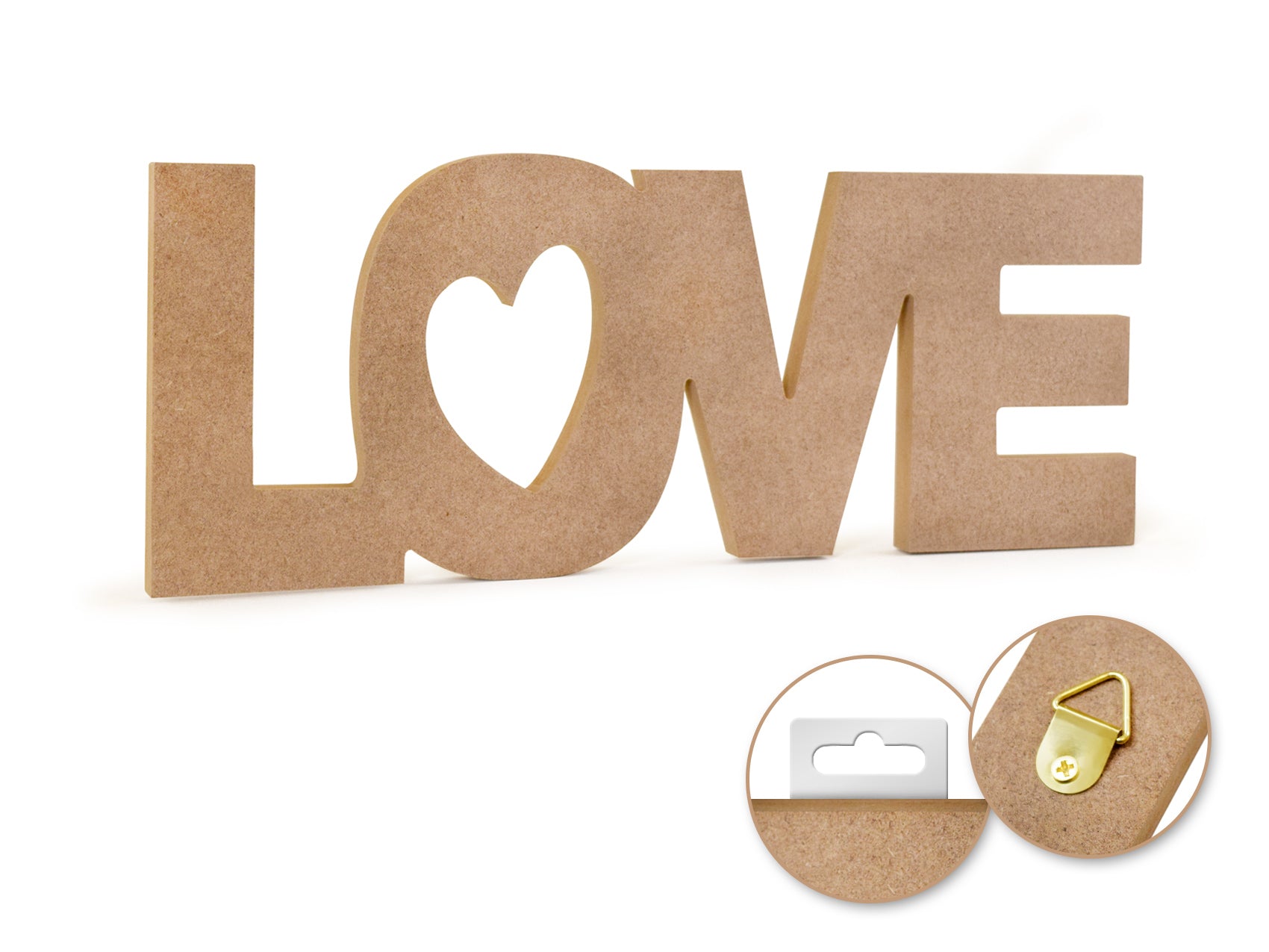 12" DIY Word Decor - MDF Standing Wood Craft: Love