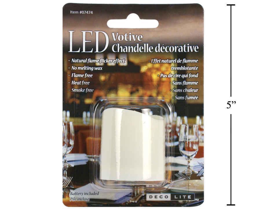 Deco Lite LED Votive in White with Flickering Light Feature, Battery Included