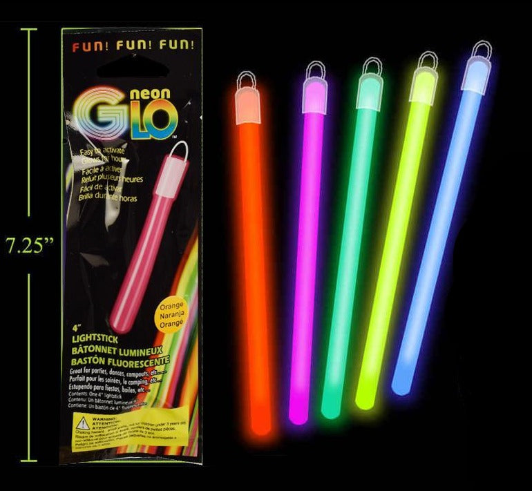 Neon Glo 4-Inch Light Stick and Necklace
