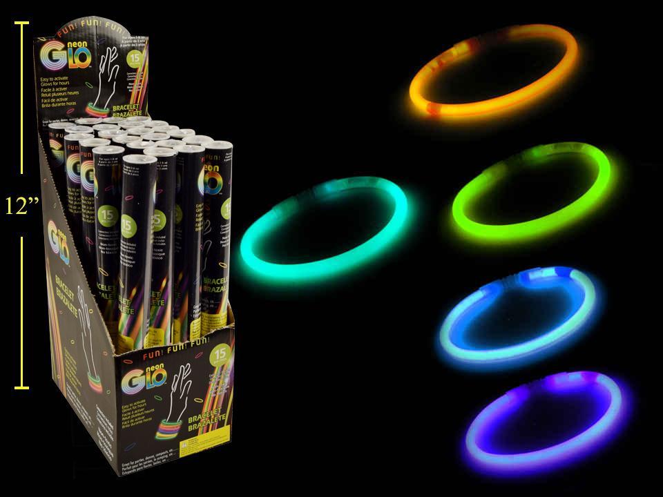 Neon Glo 15-Piece 8" Bracelet/Tube