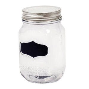 Chalk Board Jar with Metal Lid
