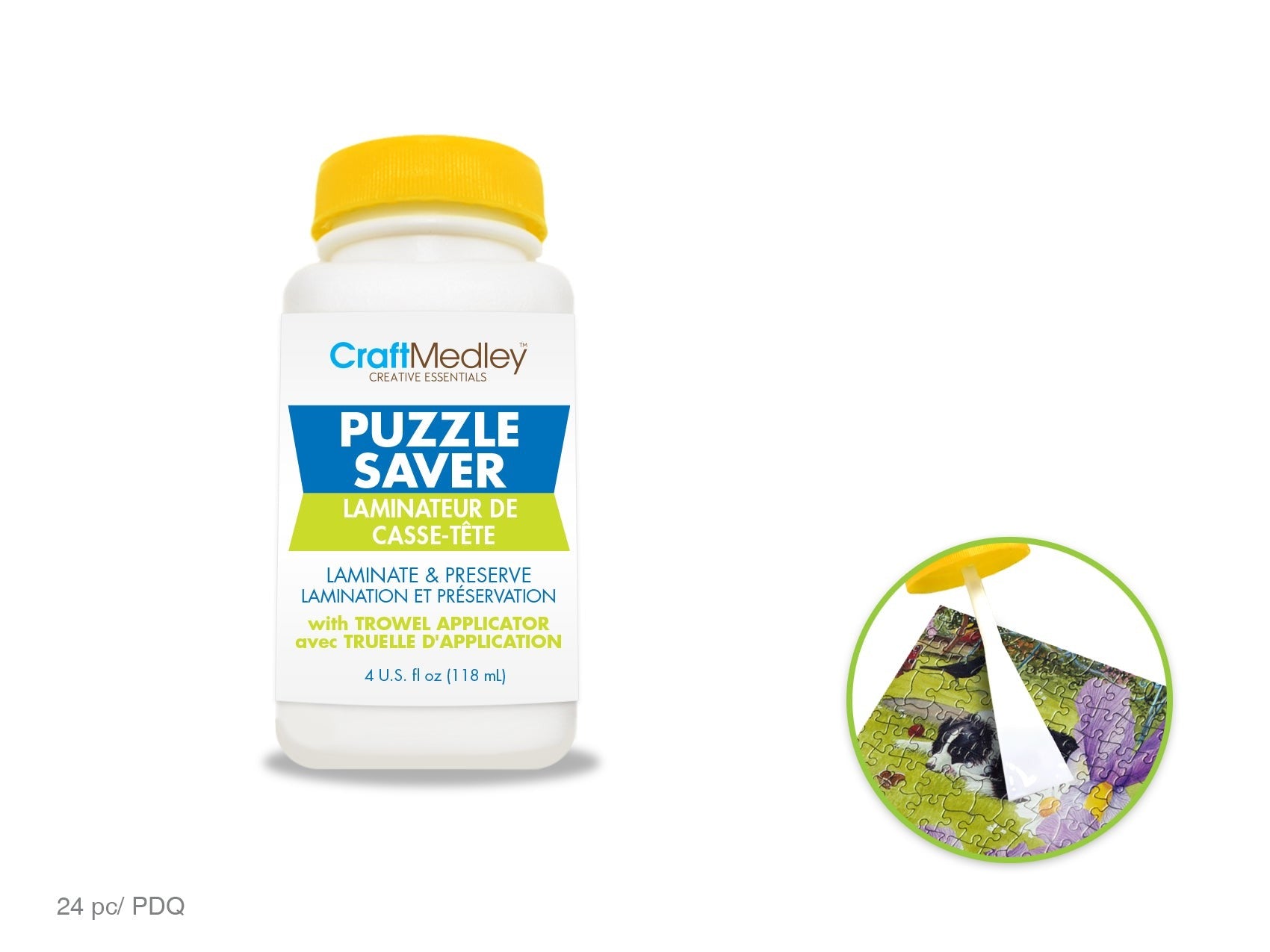 Craft Medley: 4oz Puzzle Saver with Laminate/Preserve Applicator