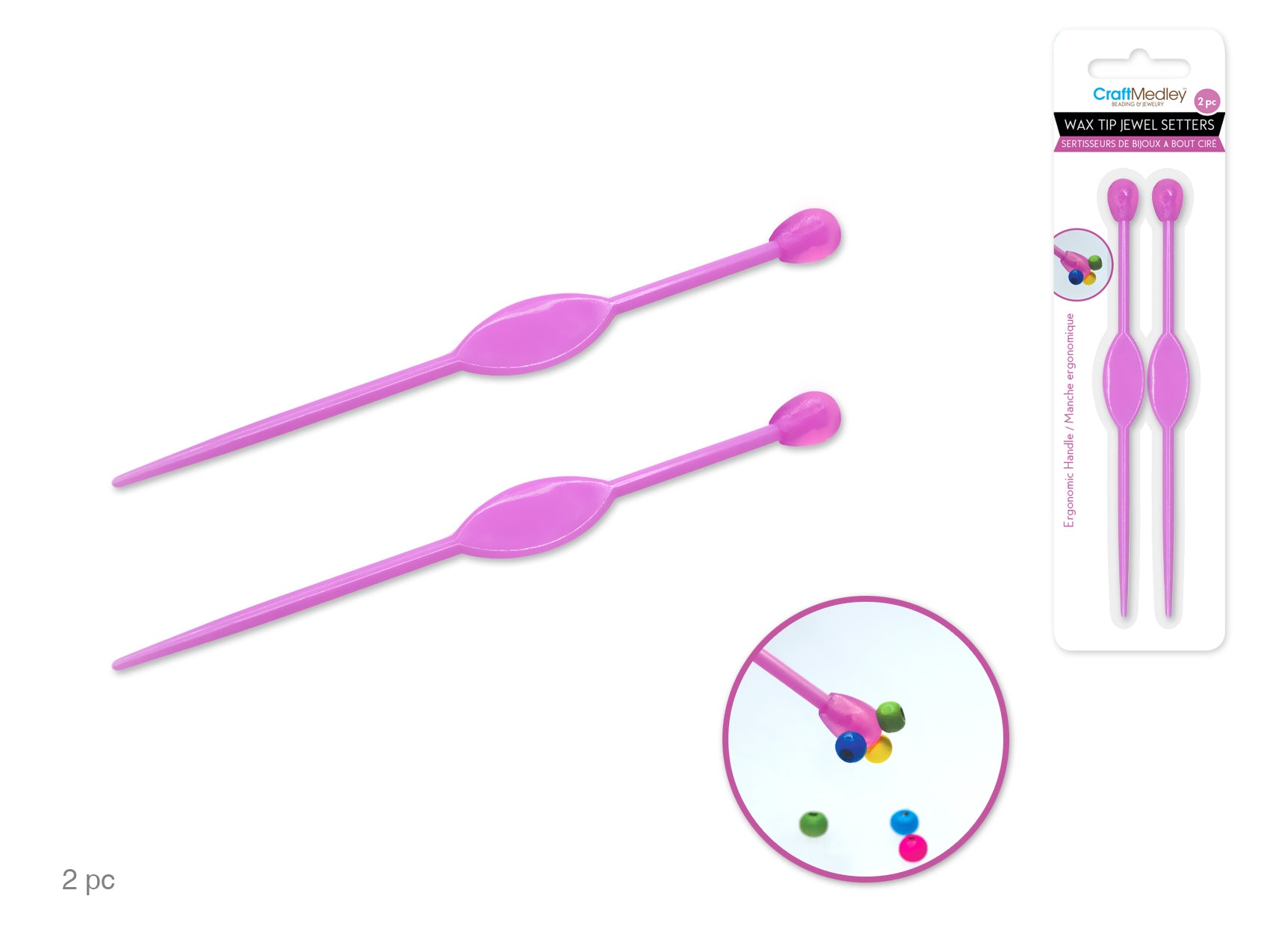 Wax Tip Jewel Setter for Beading/Jewelry, Pack of 2