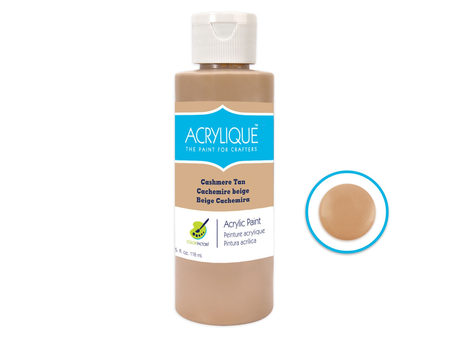 Color Factory: 4oz Acrylic Paint in 160 Cashmere Tan for Crafters