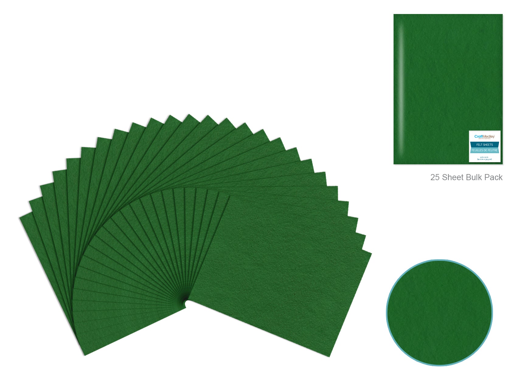 Premium Bar-Coded Kelly Green Felt Sheet, 9"x12"