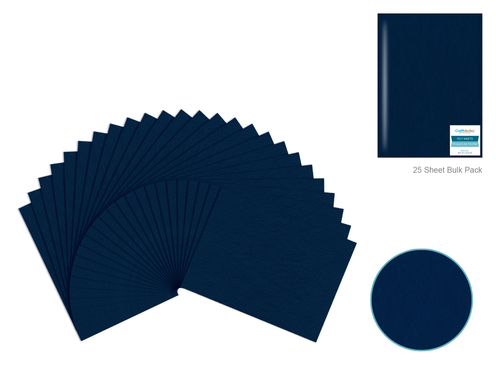 9"x12" Premium Bar-Coded Navy Felt Sheet