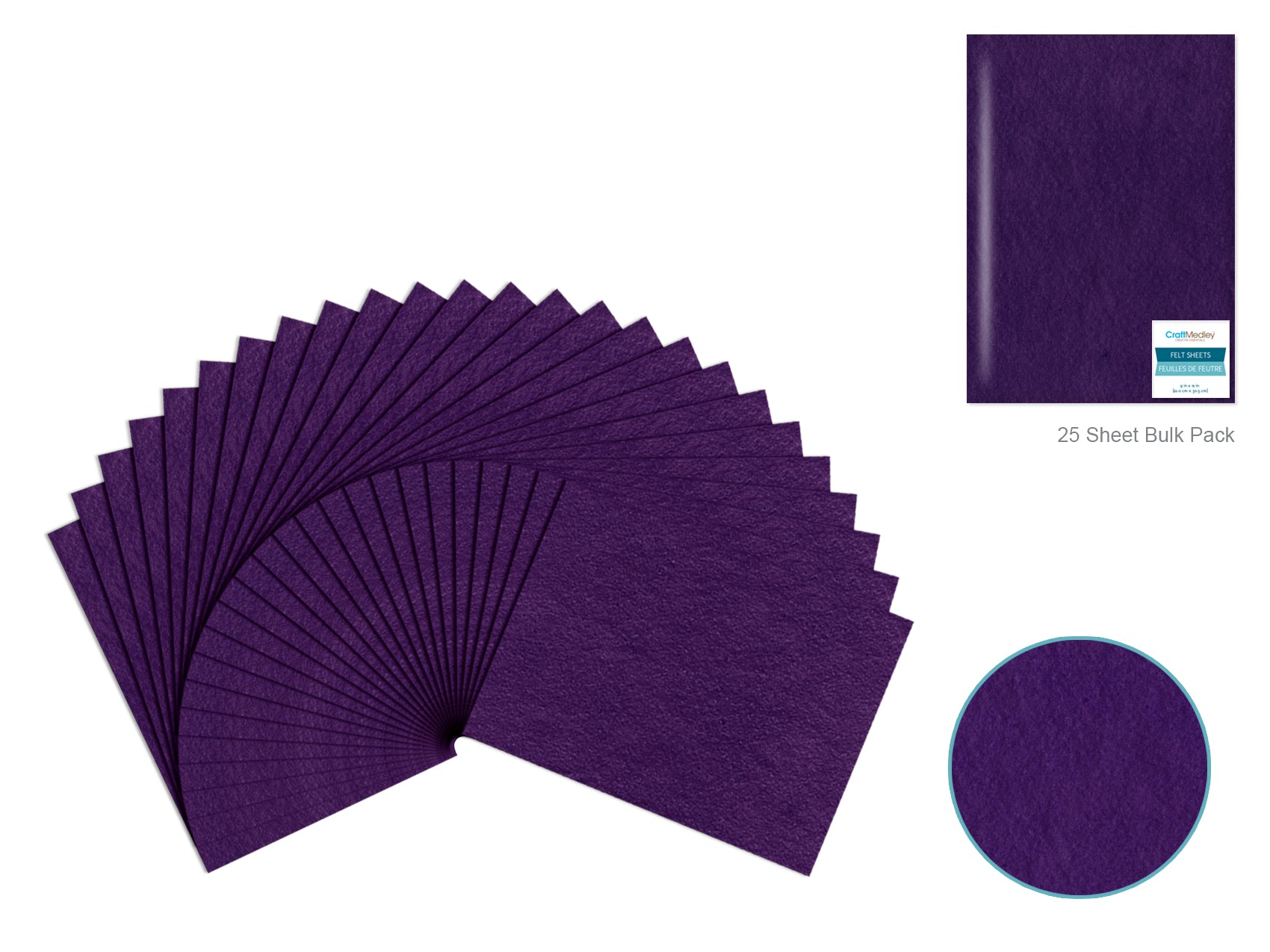 9"x12" Premium Bar-Coded Purple Felt Sheet