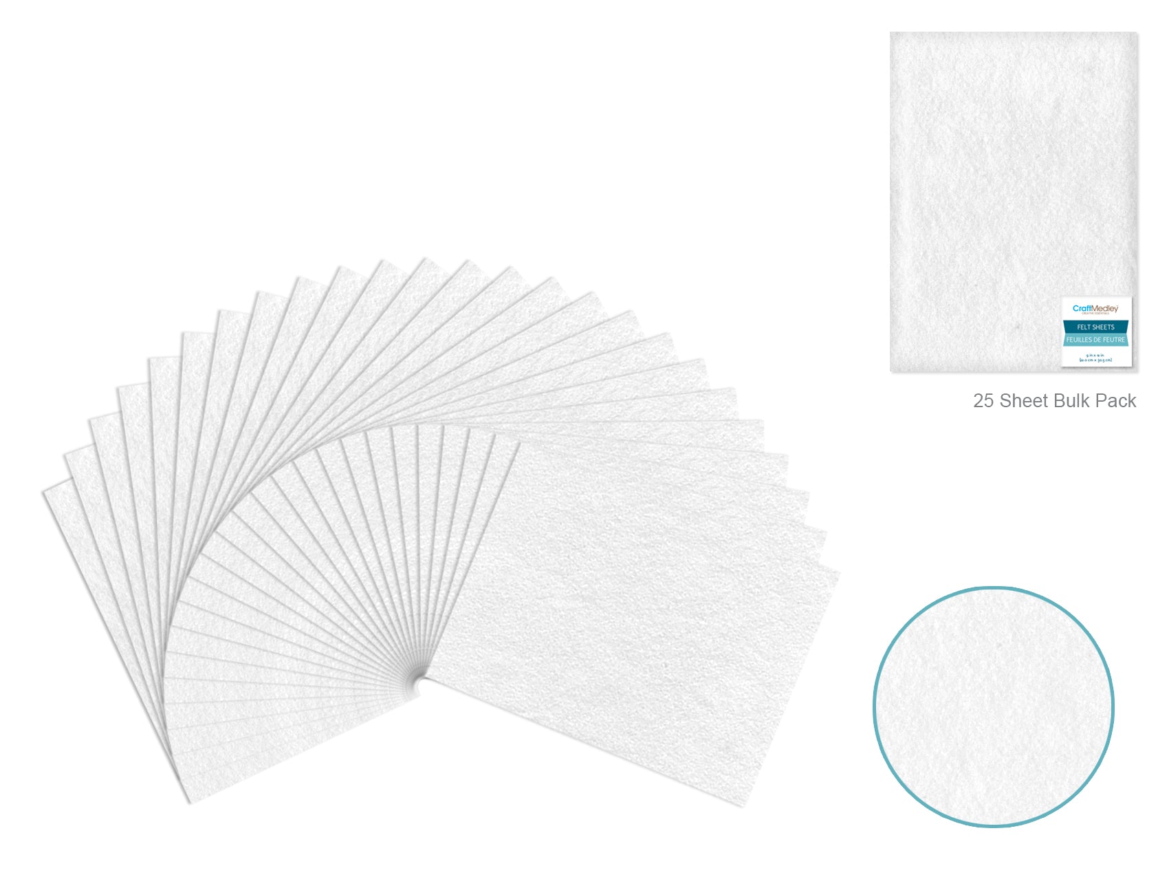 9"x12" Premium Bar-Coded White Felt Sheet