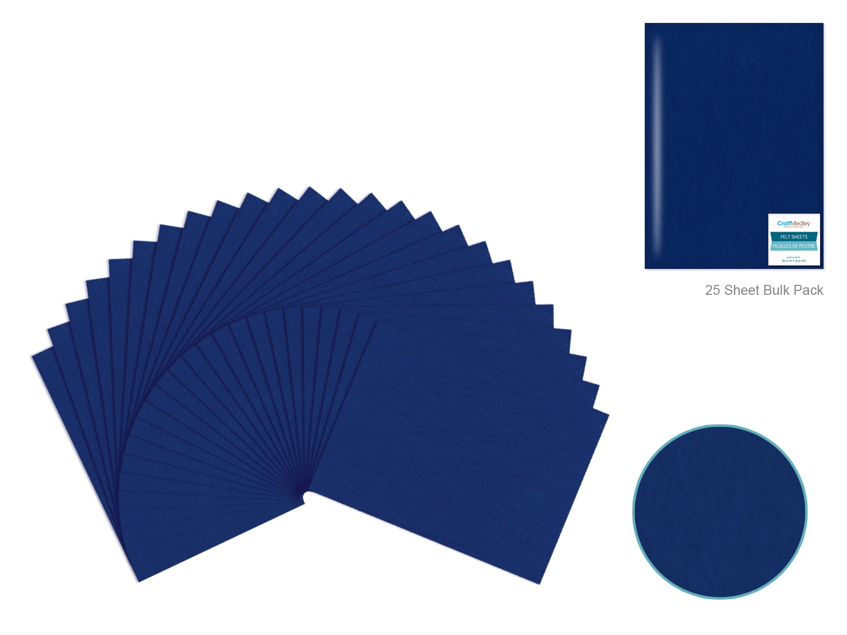 9"x12" Premium Bar-Coded Deep Blue Felt Sheet
