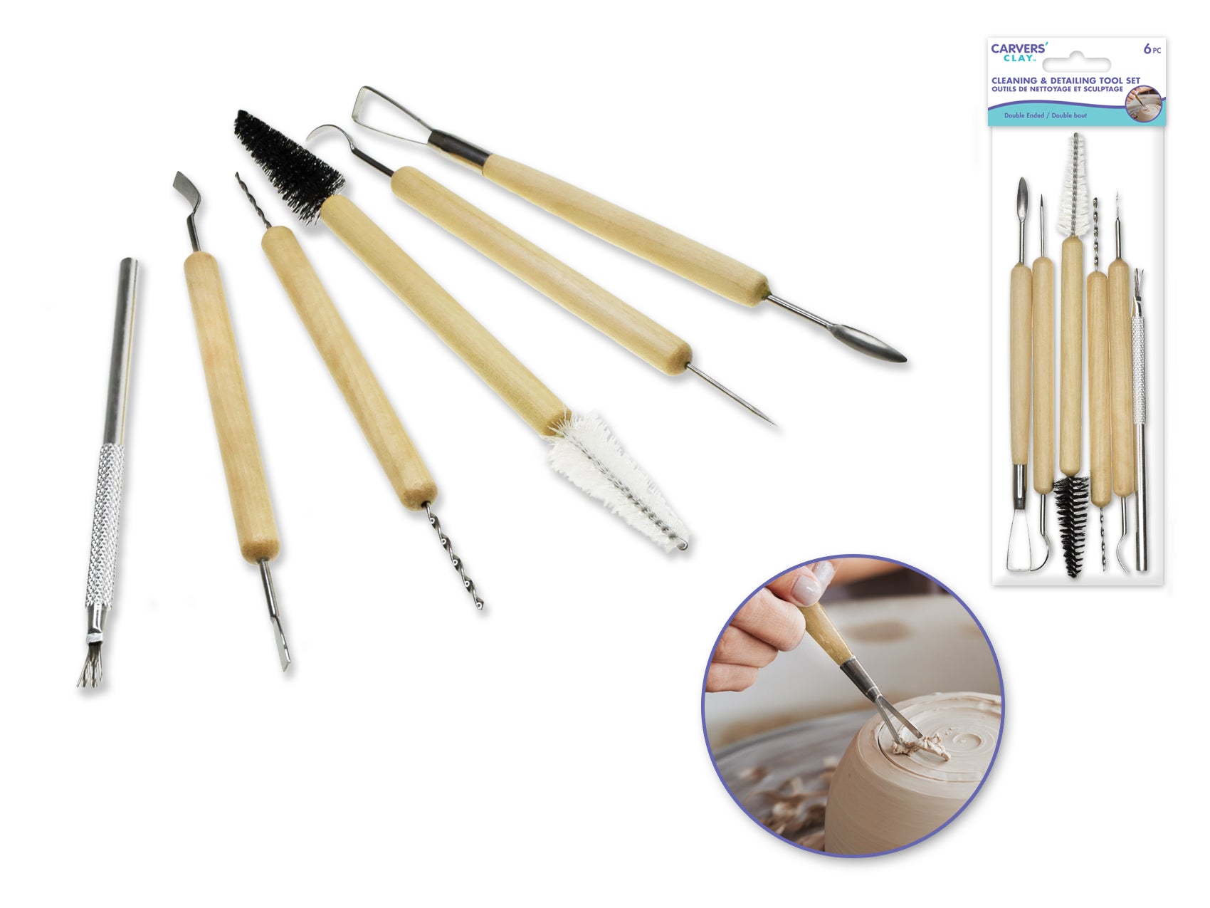 Carvers' Clay: Six-Piece Assorted Cleaning and Detailing Tool Set