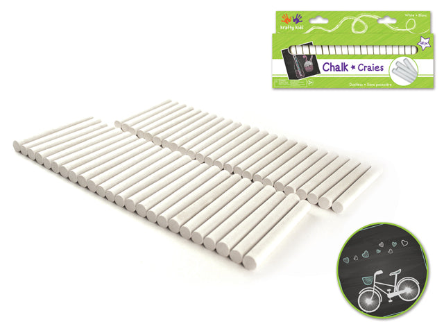 Krafty Kids Lil' Artist Dustless White Chalk, Pack of 48