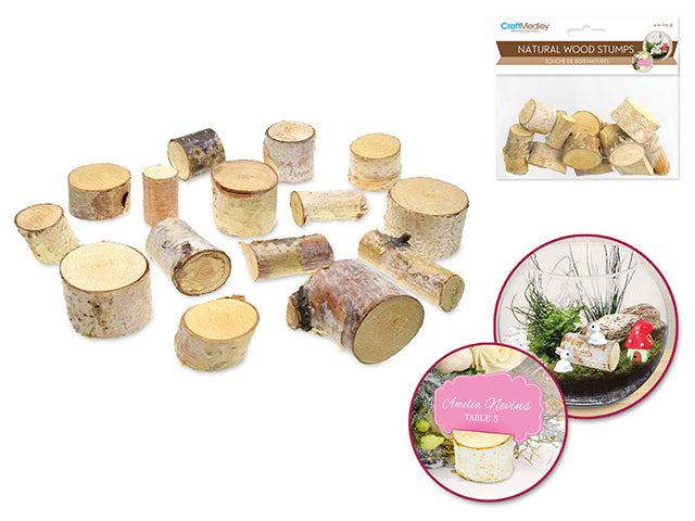 Craftwood's 4oz Mini Natural Birch Wood Stumps