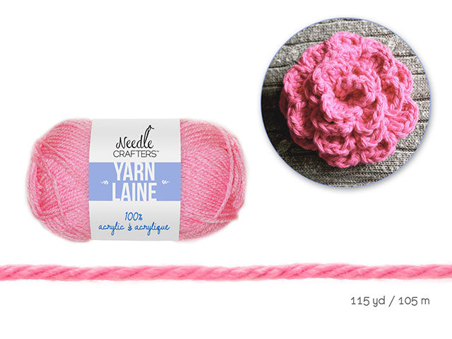 Needlecrafters 50g Standard Ball of Dyed Acrylic Yarn in Baby Pink