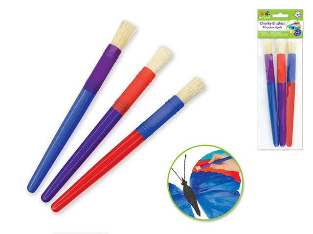 Krafty Kids Lil' Artist Chunky Brushes and Stencil Bristle Set of 3