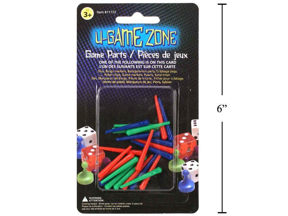 U-Game Zone 1.25" Plated Cribbage Pegs, 22-Piece Set