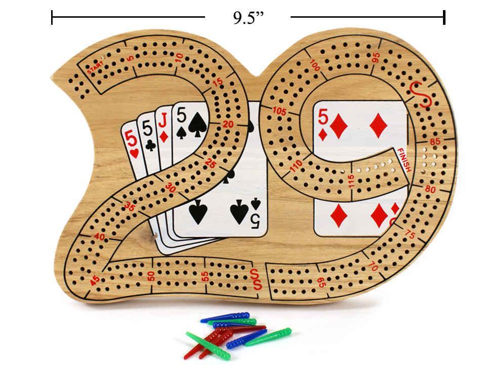 29" Wooden Cribbage Board in Shrink Pack
