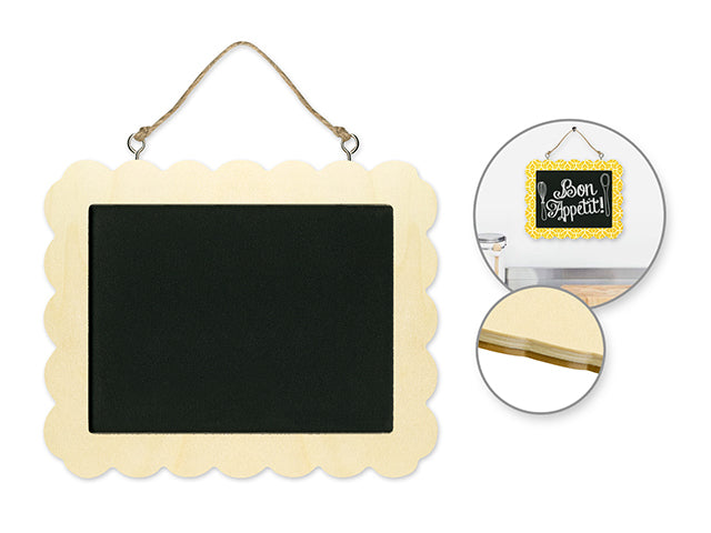 the 6.75"x5.5" Natural Chalkboard Frame with Jute Hanger and Scallop Detail from Wood Craft
