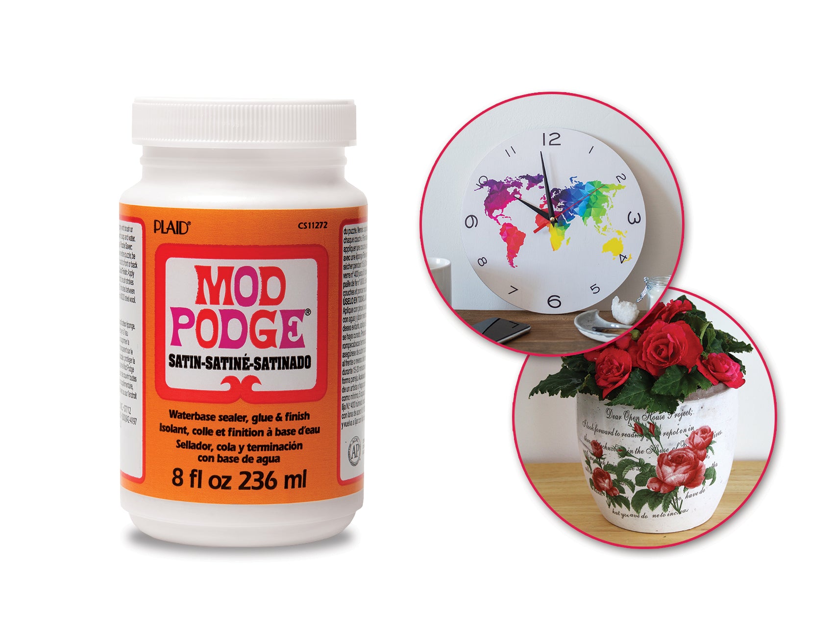 Mod Podge: 8oz Multi-Purpose Glue, Sealer, and Finish in Satin - Non-Toxic
