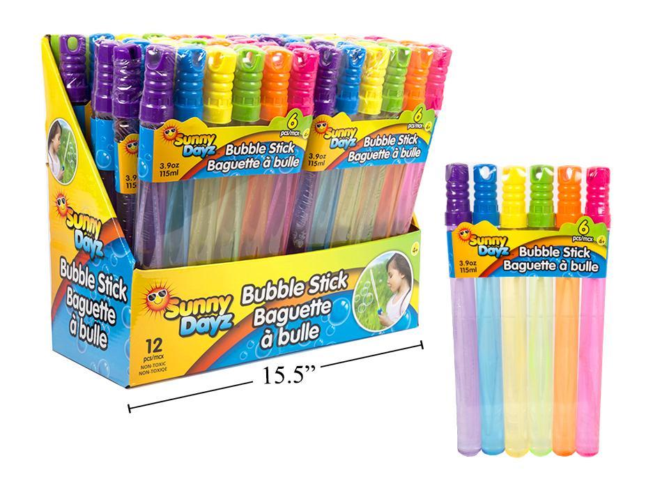 Sunny Dayz 6pk 3.9oz. Bubble Wands, 13.2"L