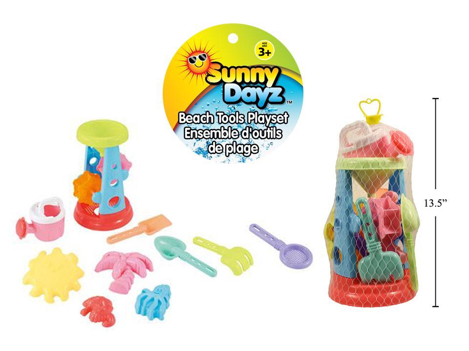 Sunny Dayz 10pcs Sand Mill Beach Set in Net Bag