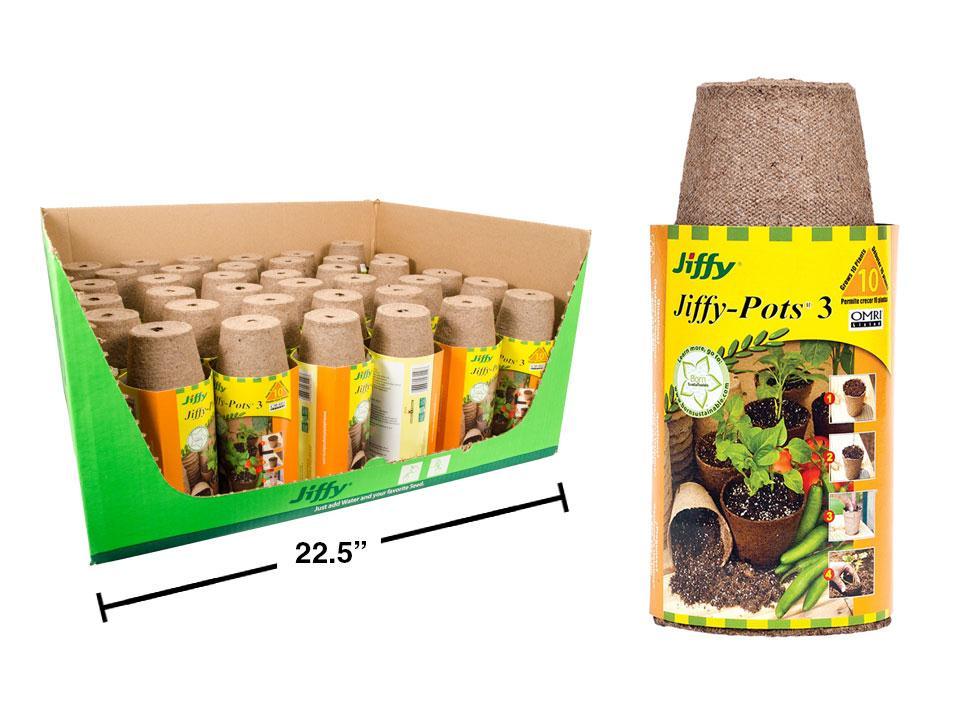 Jiffy 10pcs- 3" Round Pots